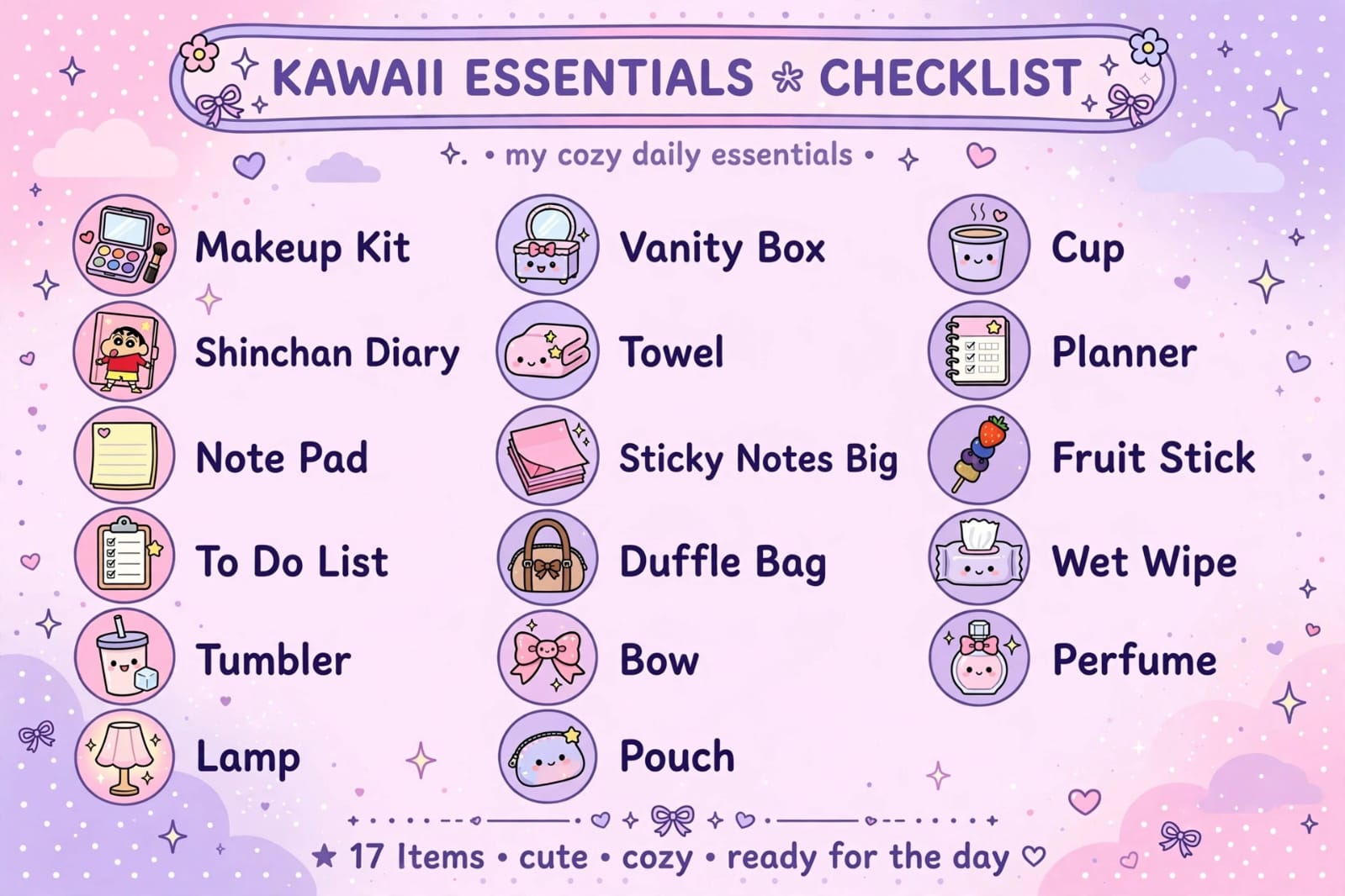 Kawaii Essentials Checklist